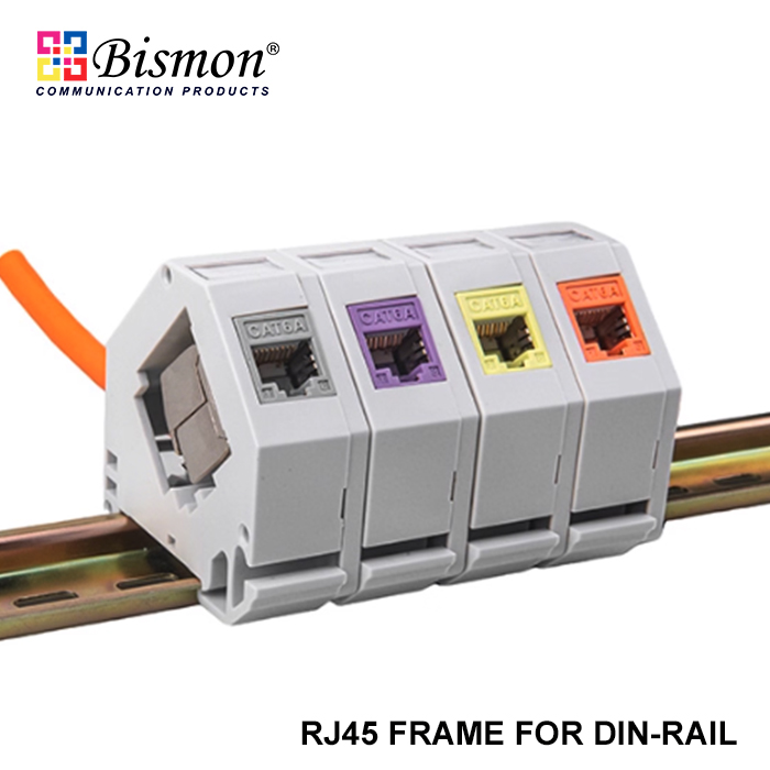 DIN-RAIL adapter for RJ45 keystone jack 1-port(without keystone jack)
